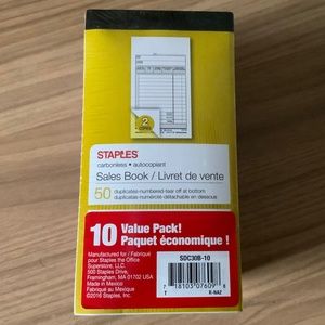 Staples Carbonless Duplicates Sales Invoice Books (10 Books of 50 Sets each)